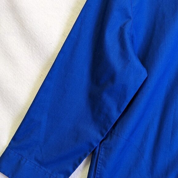 Orvis Carefree Womens size 16 Button Front Blue Blouse Long Sleeve Pockets Top - Picture 5 of 10